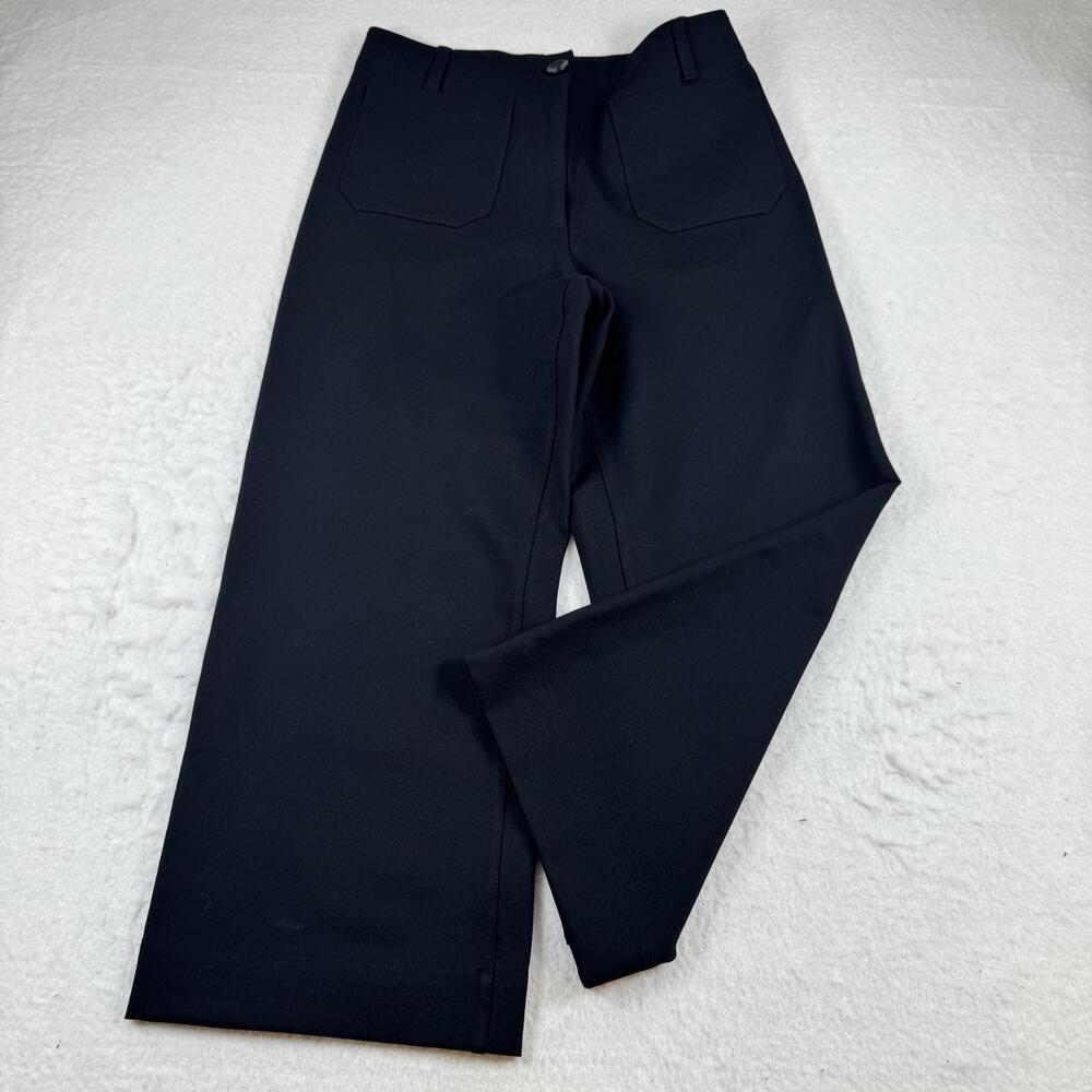 Quince Pants Womens Size 10 Black Ponte Stretch Straight Leg Cropped Dress Work